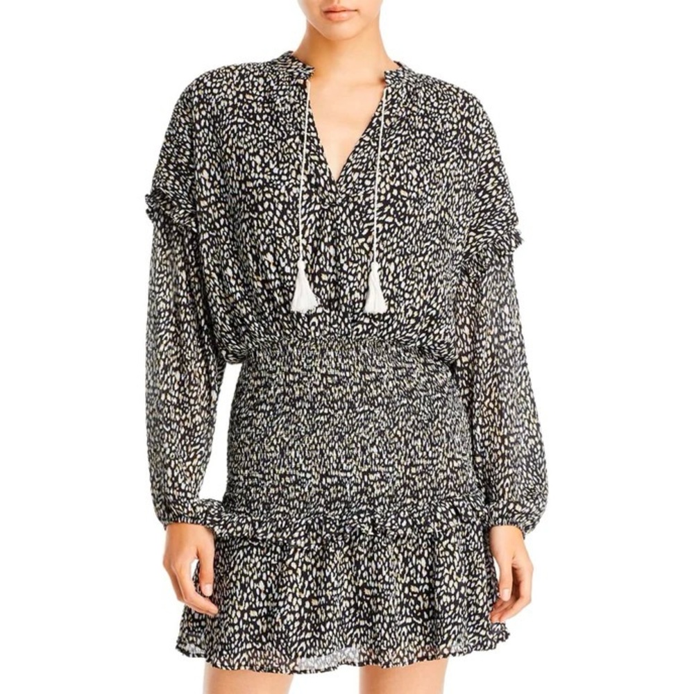 NEW AQUA PRINTED TIE NECK DRESS